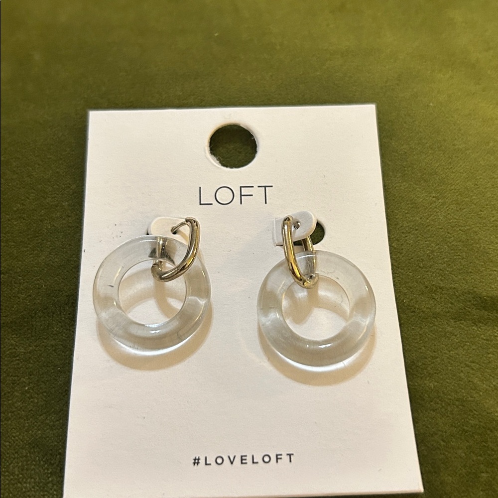 LOFT Transparent Hoop Earrings with Gold Detail